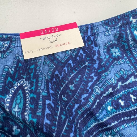 Vintage 90's Cacique Second Skin Shiny Satin High Leg Brief bikini Panty shinny - Picture 2 of 9